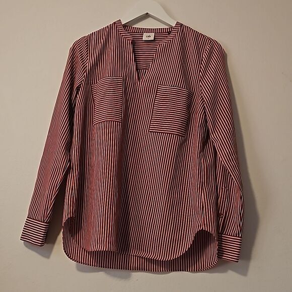 CABI #5335 FRANKLIN STRIPED BLOUSE S - Picture 1 of 9